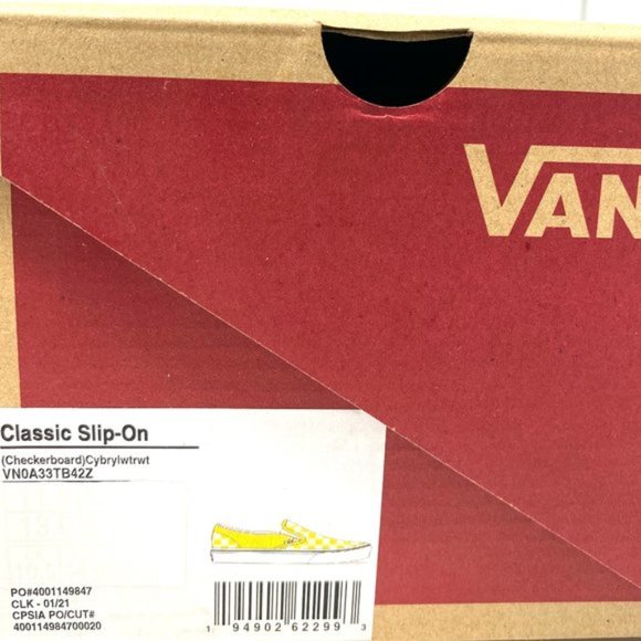 VANS Women's Size CLASSIC Slip On Checkerboard Cyber Yellow VN0A33TB42Z - Picture 2 of 11